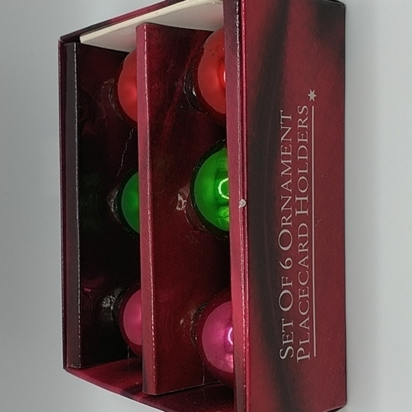 Linens N Things Set of Six Christmas Ornament Placecard Holders with Bla… - Picture 2 of 9